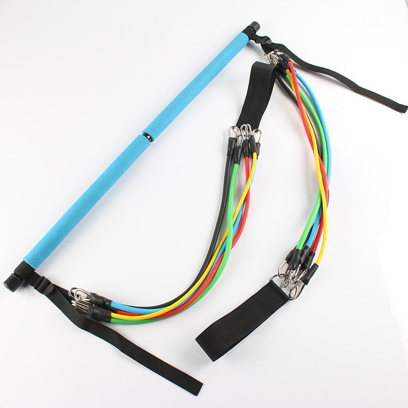 Pilates bar with resistance bands