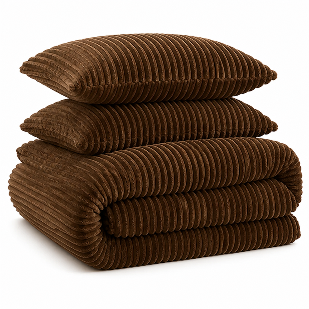Cosycombe™ Coral Fleece Duvet Cover Set with 2 Pillowcases, Warm and Soft