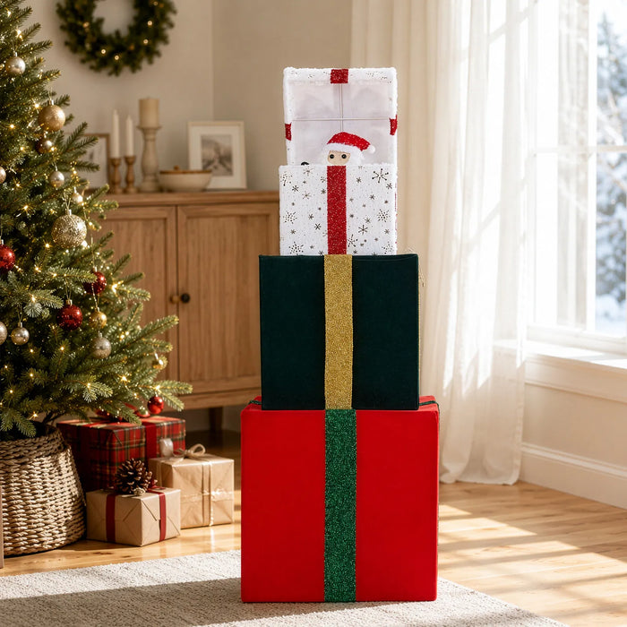 Cosycombe Animated Gift Box Tower with Opening Lids, 120cm