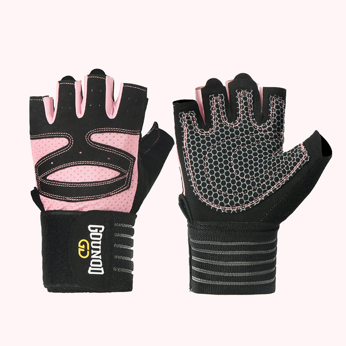 Cosycombe Half-Finger Gym Gloves with Long Wrist Wrap