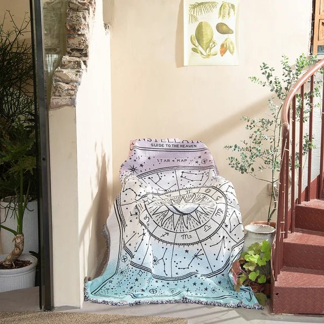 Cosycombe™ Abstract Woven Tapestry Throw, Jacquard Blanket and Wall Hanging