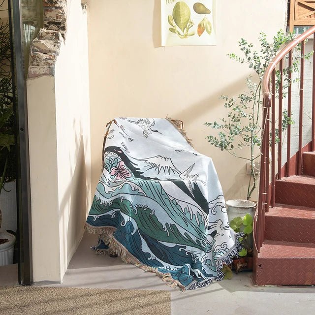 Cosycombe™ Abstract Woven Tapestry Throw, Jacquard Blanket and Wall Hanging