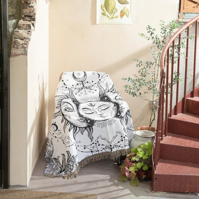 Cosycombe™ Abstract Woven Tapestry Throw, Jacquard Blanket and Wall Hanging