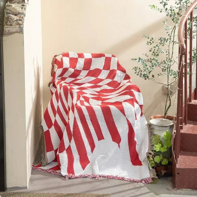 Cosycombe™ Abstract Woven Tapestry Throw, Jacquard Blanket and Wall Hanging