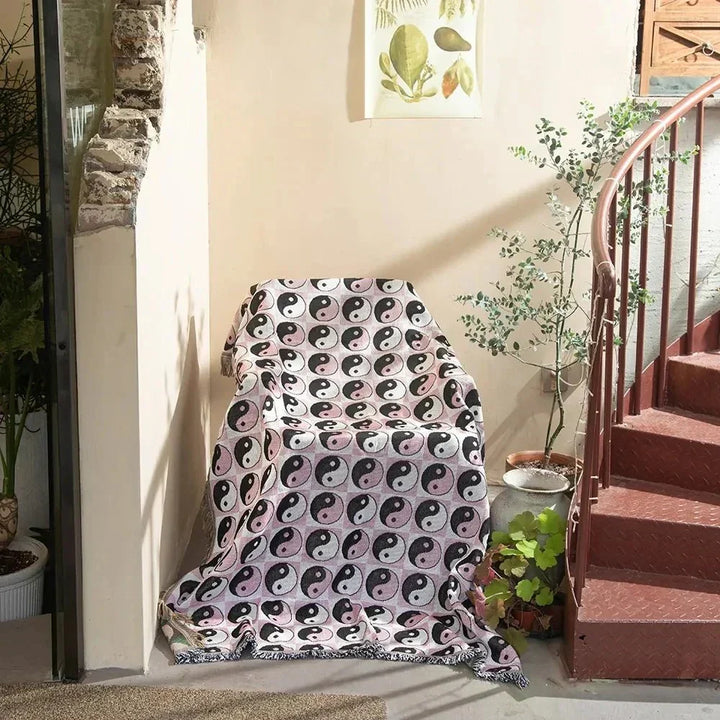 Cosycombe™ Abstract Woven Tapestry Throw, Jacquard Blanket and Wall Hanging