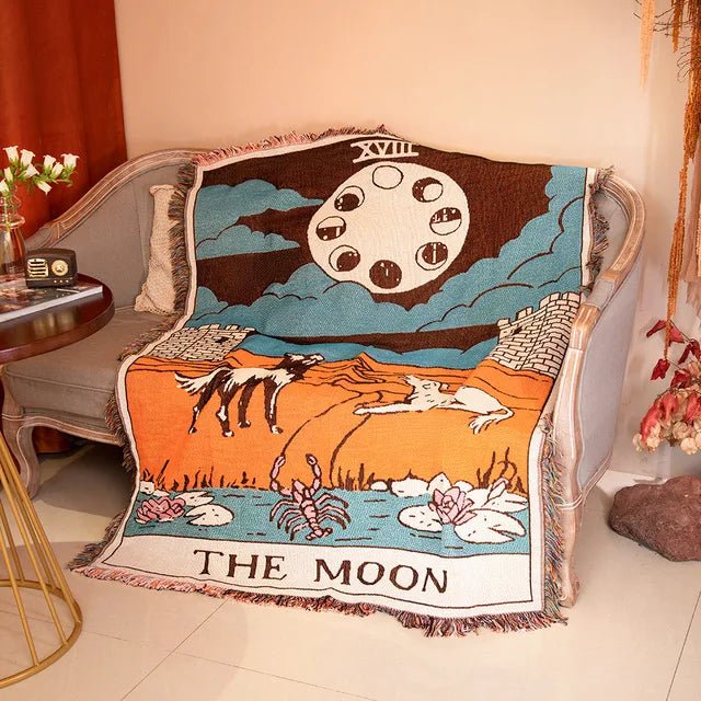 Cosycombe™ Abstract Woven Tapestry Throw, Jacquard Blanket and Wall Hanging