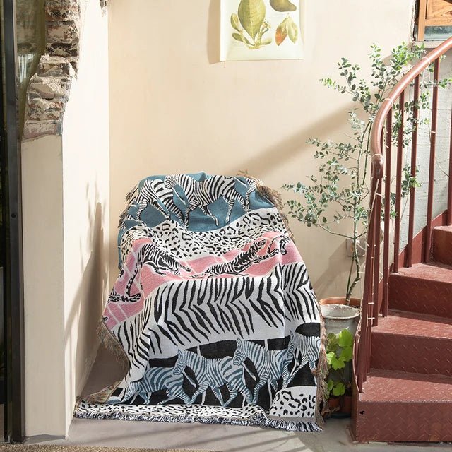 Cosycombe™ Abstract Woven Tapestry Throw, Jacquard Blanket and Wall Hanging