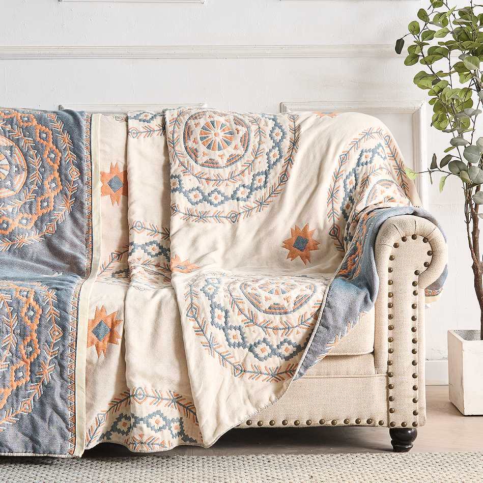 Cosycombe™ Boho Mandala Cotton Throw – Multi-Purpose Decorative Blanket
