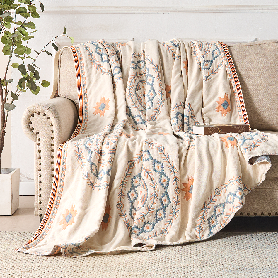 Cosycombe™ Boho Mandala Cotton Throw – Multi-Purpose Decorative Blanket