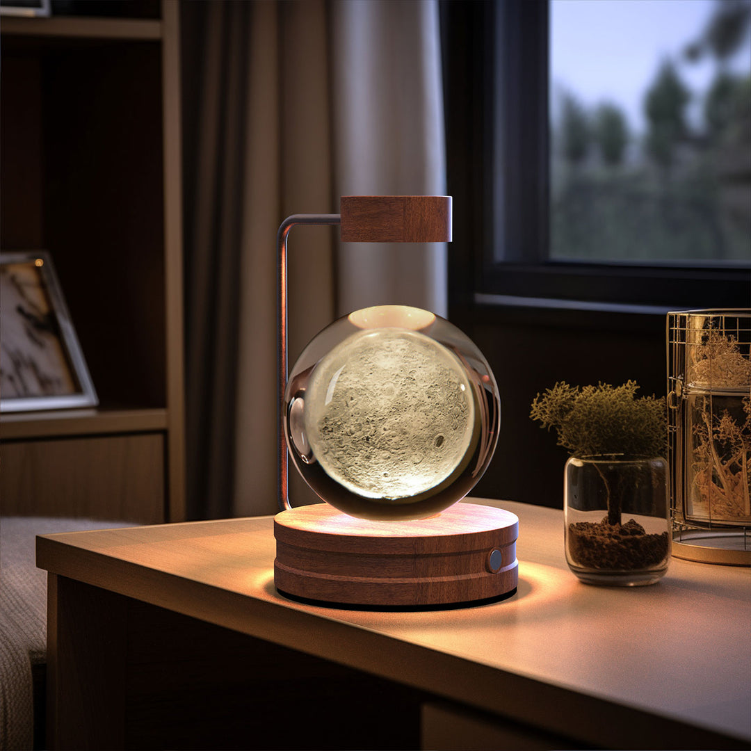 3D Crystal Ball Night Light – Warm Bedside Lamp