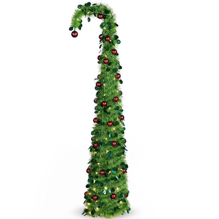 Cosycombe 6ft Pop-Up Christmas Tree with Lights and Bent Top