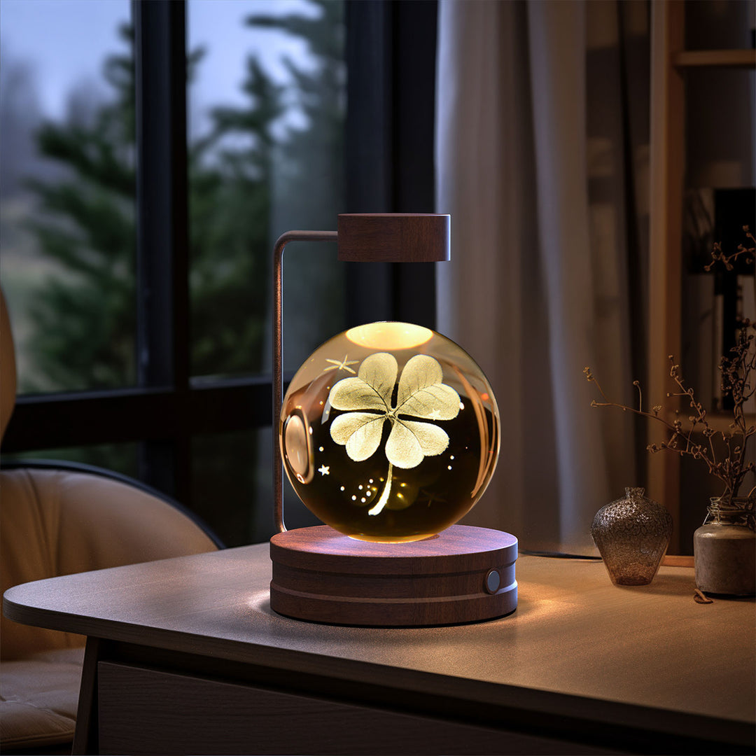 3D Crystal Ball Night Light – Warm Bedside Lamp
