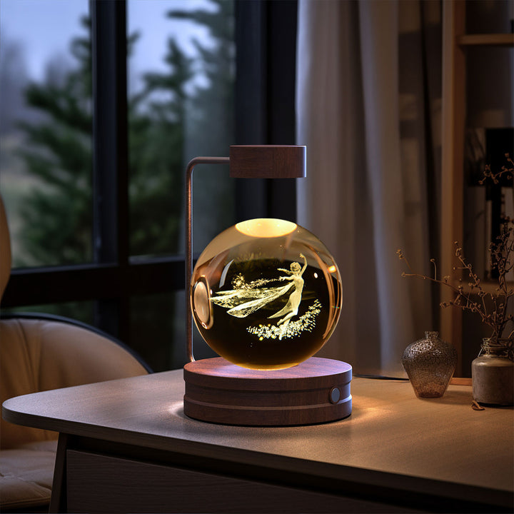 3D Crystal Ball Night Light – Warm Bedside Lamp