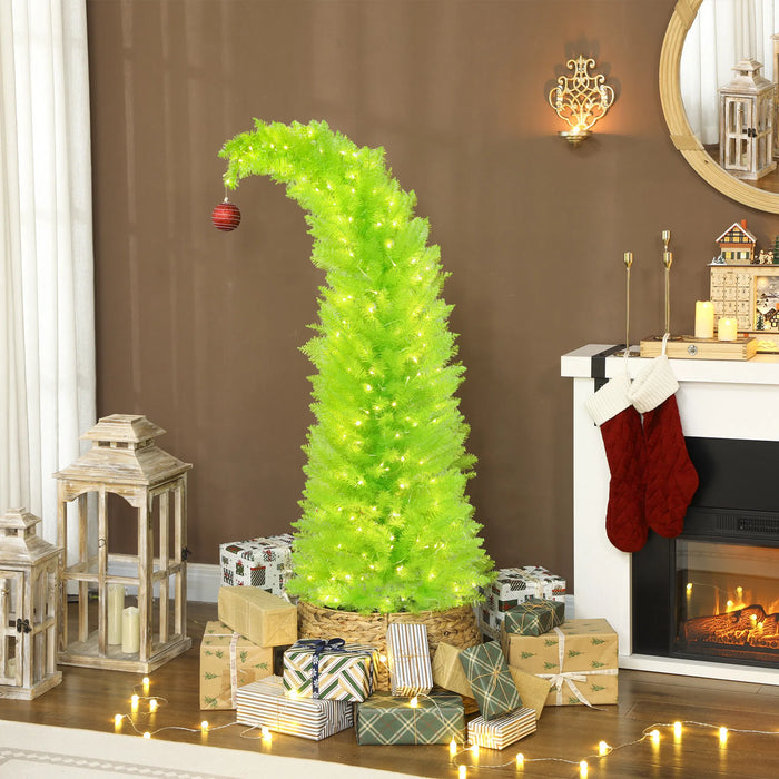 Cosycombe Lime Green Whimsical Pencil Christmas Tree, 5ft