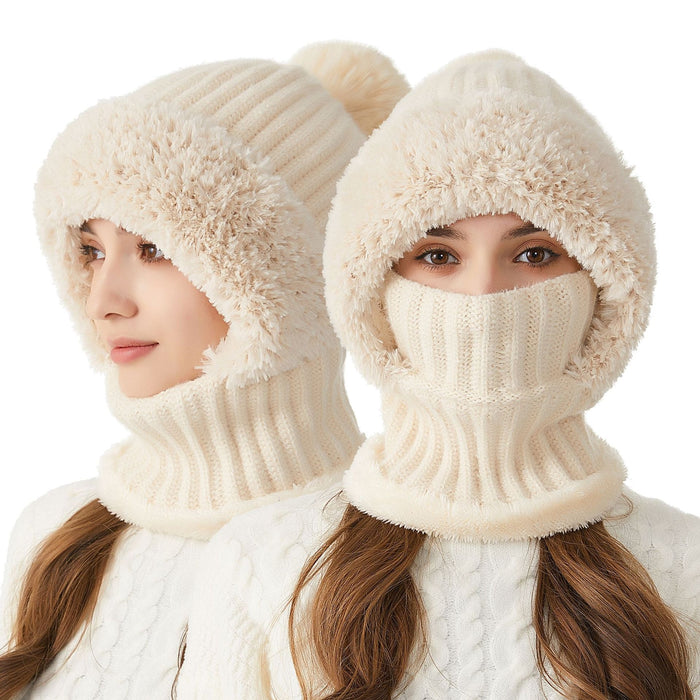 Cosycombe Knitted Hood Hat, Scarf and Face Cover in One
