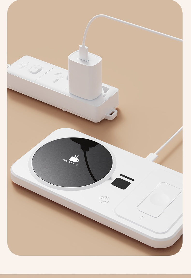 Black mug warmer with wireless phone charger