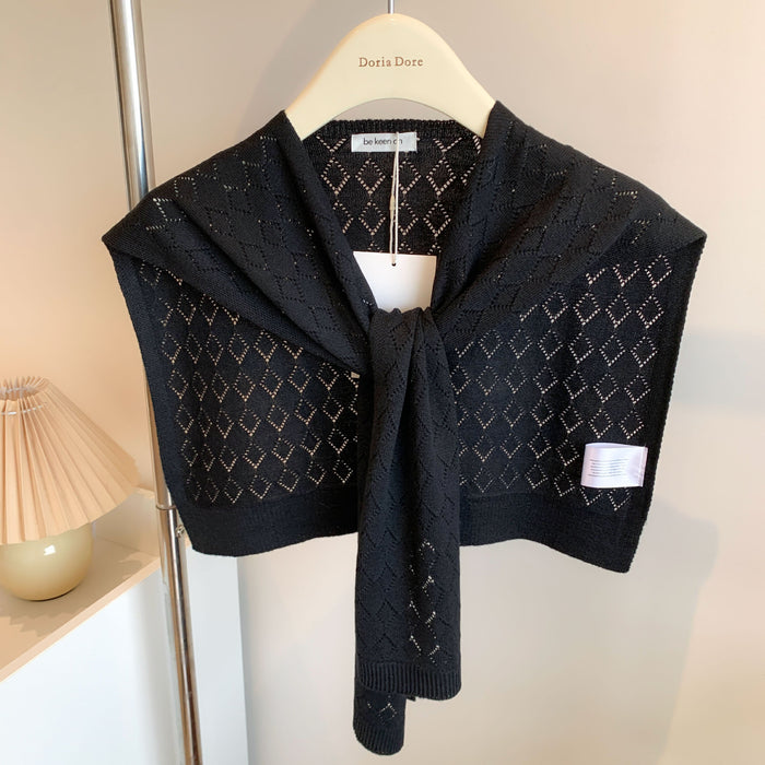 Cosycombe Knitted Shoulder Wrap with Tie Front