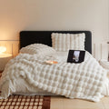Cosycombe™ Milk Fleece Throw with a Faux Rabbit Fur Feel