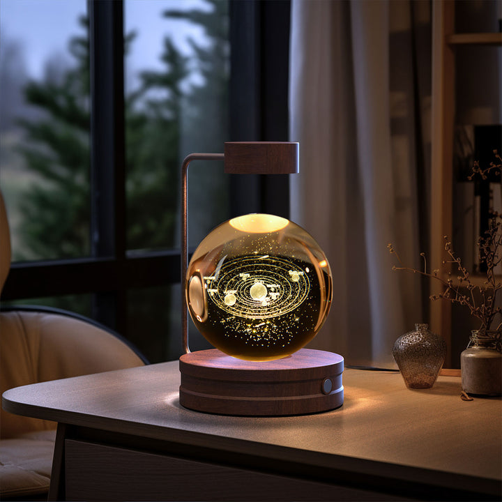 3D Crystal Ball Night Light – Warm Bedside Lamp