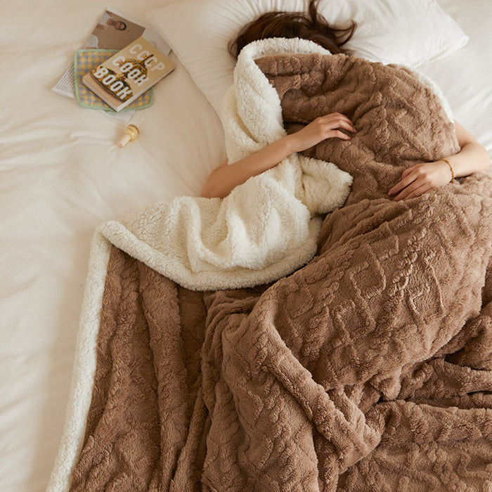 Cosycombe Tufted Faux Rabbit Fur Throw with Fluffy Fleece Back