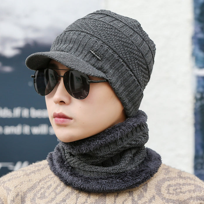 Cosycombe Knitted Peaked Beanie and Neck Warmer Set, Fleece Lined