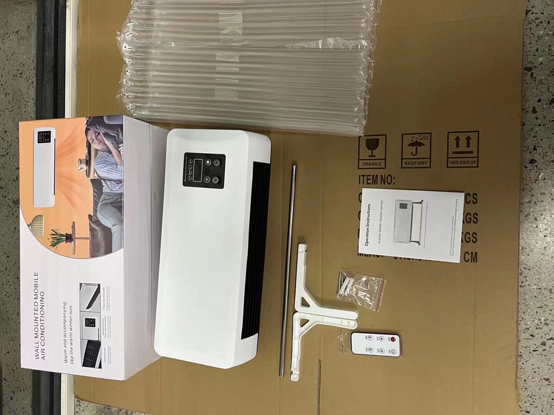 White wall-mounted bathroom heater with drying rail