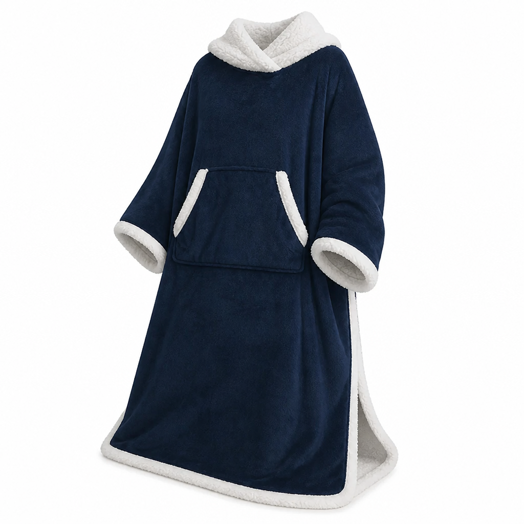 Cosycombe™ Sherpa Fleece Wearable Blanket with Sleeves and Foot Pocket
