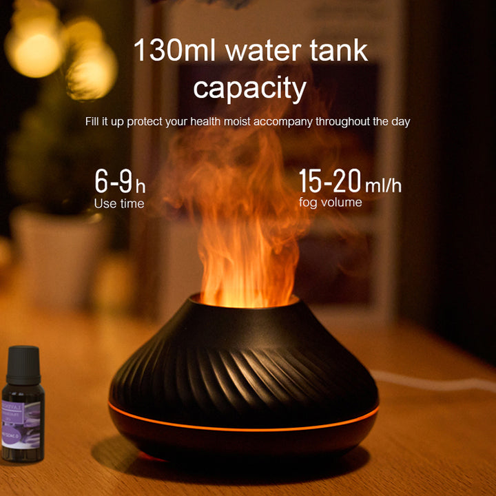 RGB 130ml Flame Humidifier Diffuser, Fire Aroma Diffuser
