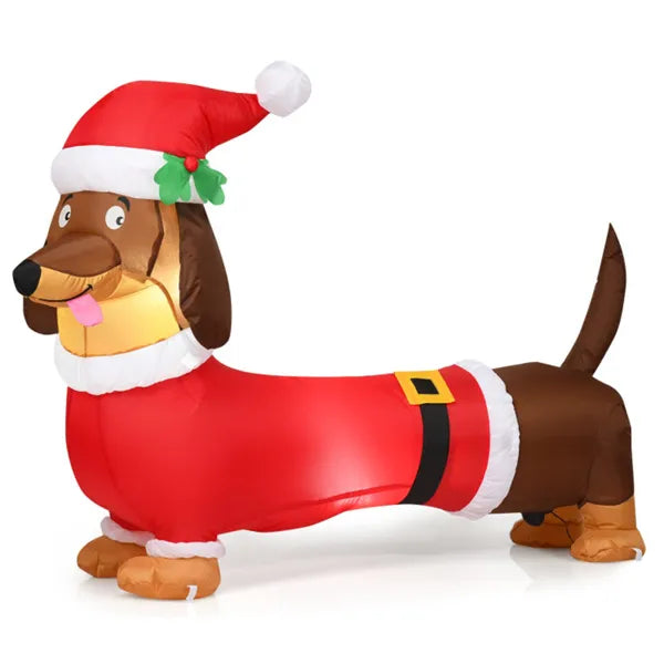 Cosycombe 5ft Inflatable Dachshund in a Santa Outfit