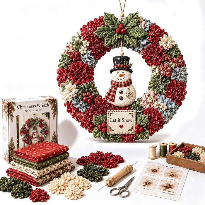 Cosycombe DIY fabric Christmas wreath sewing kit in gift box