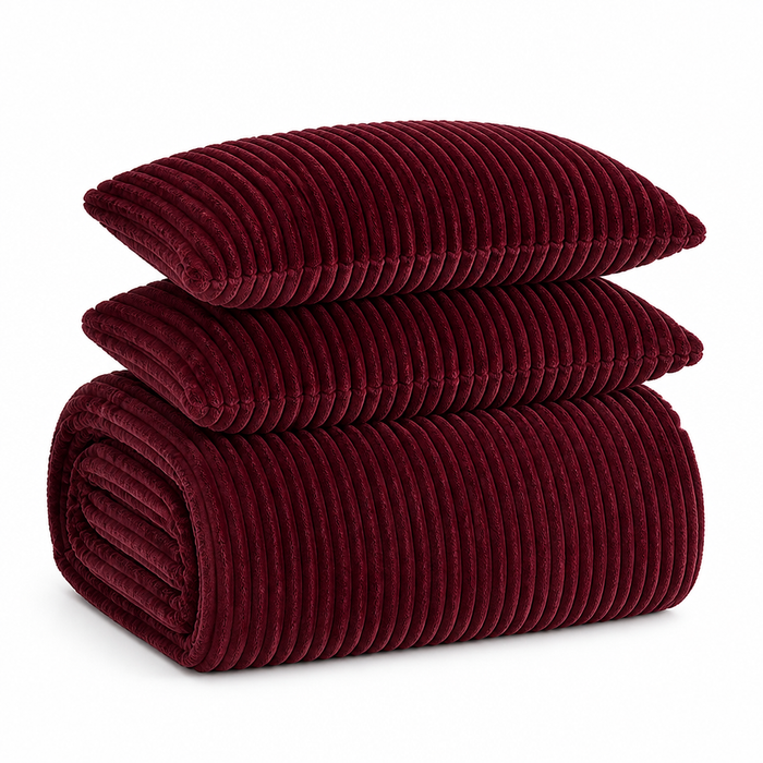 Cosycombe™ Coral Fleece Duvet Cover Set with 2 Pillowcases, Warm and Soft