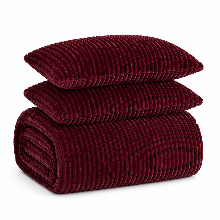 Cosycombe™ Coral Fleece Duvet Cover Set with 2 Pillowcases, Warm and Soft