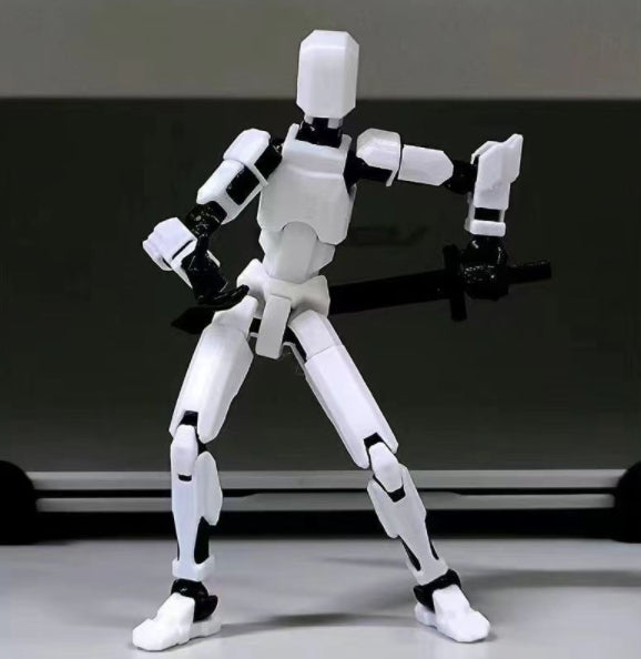 Cosycombe 3D-printed poseable robot figure with accessories