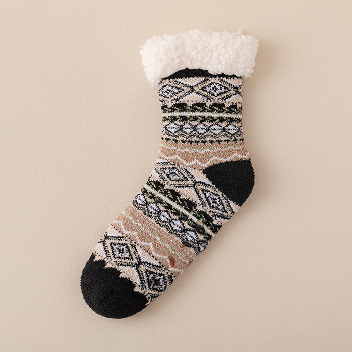 Cosycombe Nordic Pattern Lounge Socks with Grip Sole