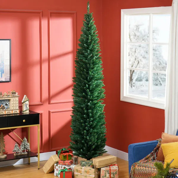 Cosycombe Tall Slim Pencil Christmas Tree, 8ft Unlit