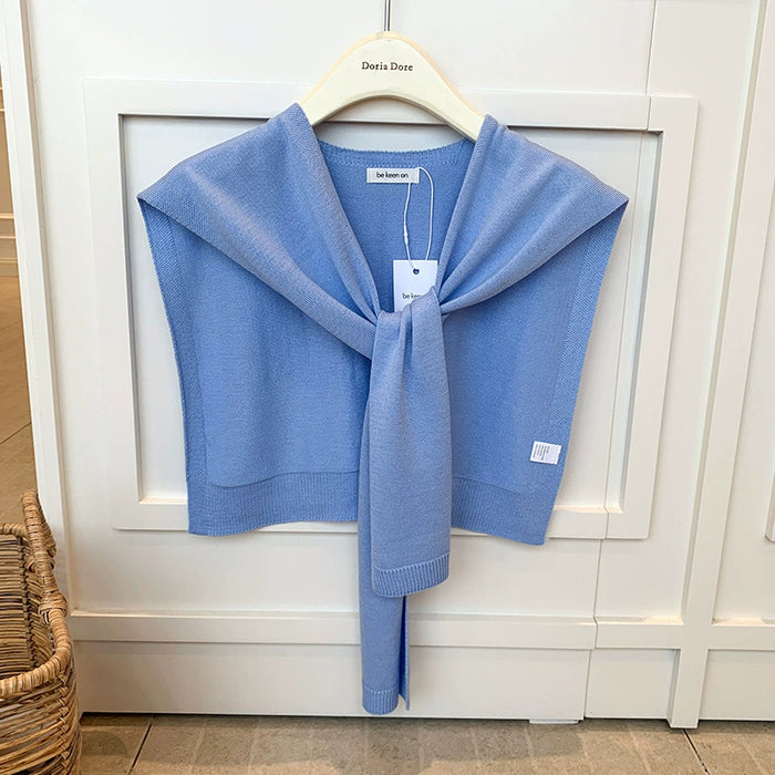 Cosycombe Knitted Shoulder Wrap with Tie Front