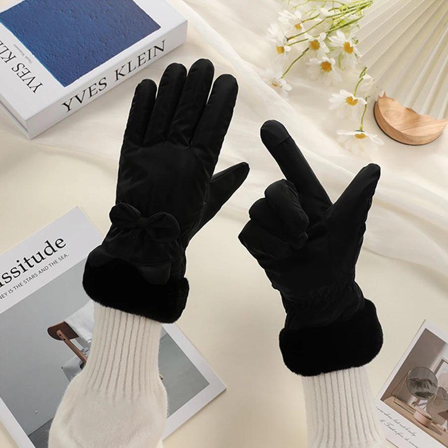 Cosycombe™ Elegant Waterproof Touchscreen Gloves with Bow Detail