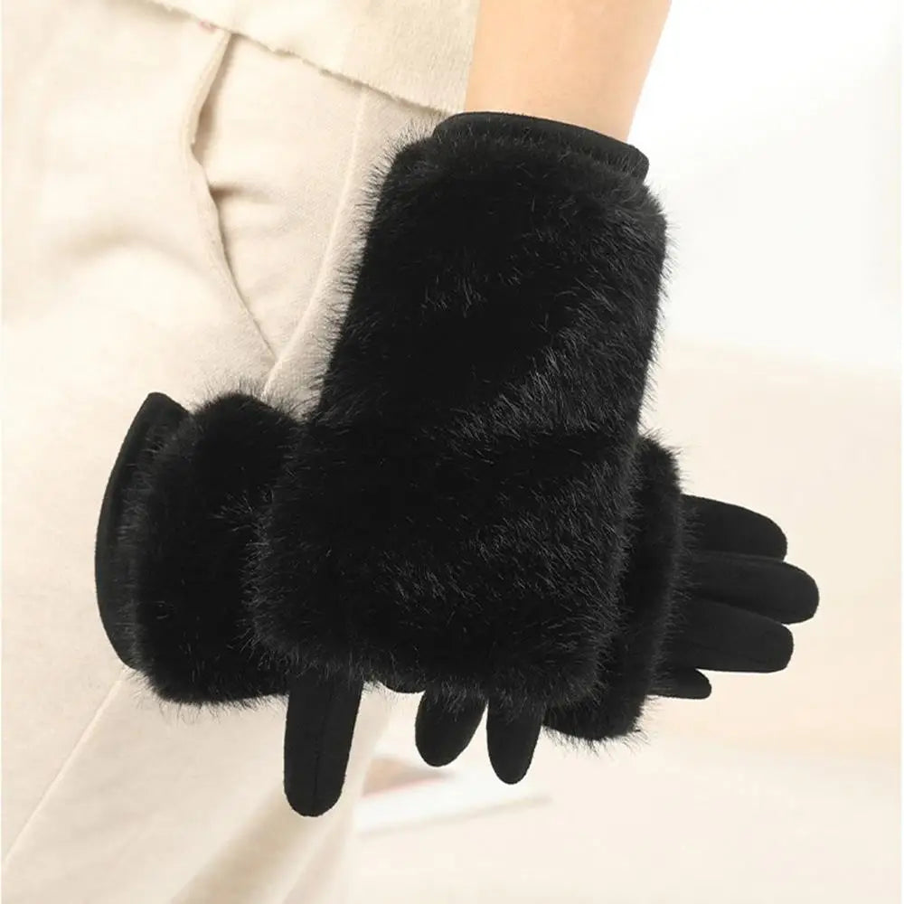 Cosycombe™ Suede Touchscreen Winter Gloves with Soft Fur Trim