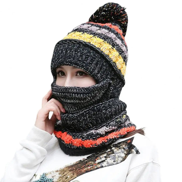 Cosycombe™ Women's Knitted Hat and Scarf Set with Velvet Lining