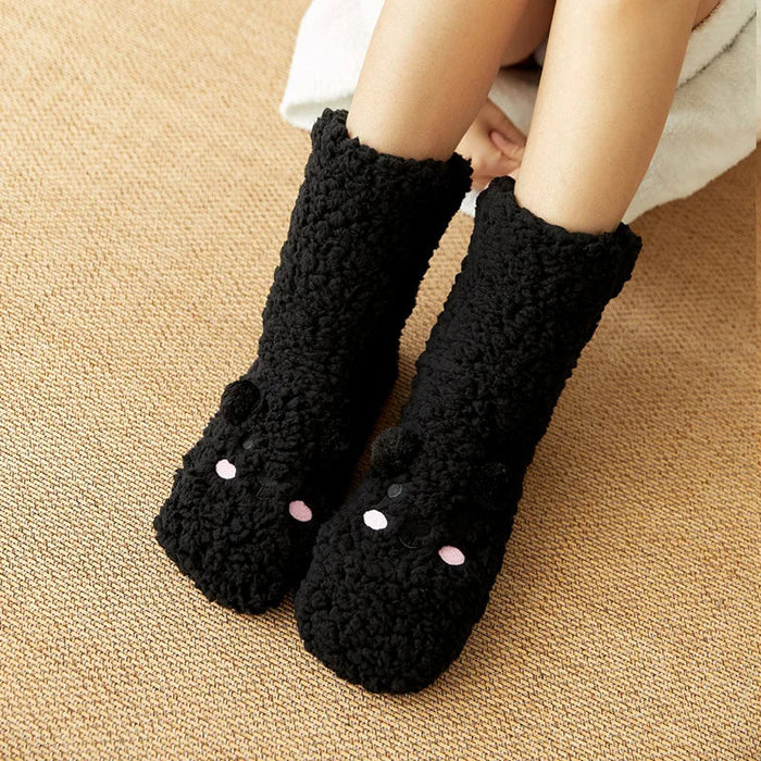 Cosycombe™ Cute Bear Fleece Socks with Non-Slip Grip
