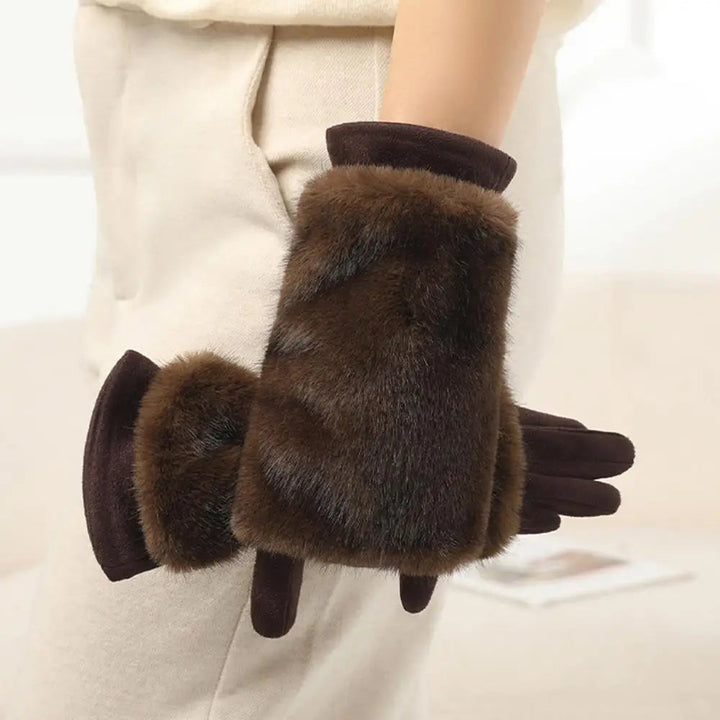 Cosycombe™ Suede Touchscreen Winter Gloves with Soft Fur Trim
