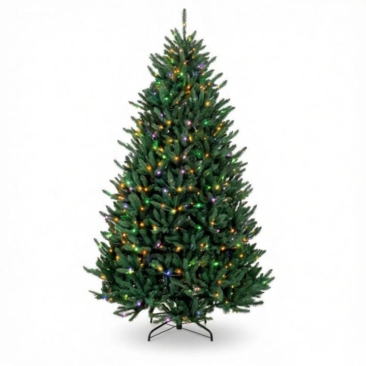 Full pre-lit tree with colourful LEDs