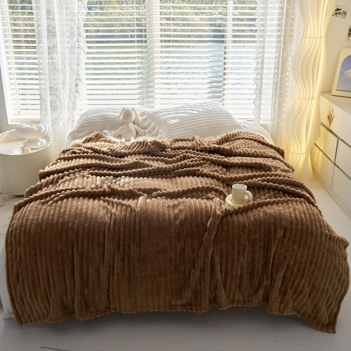 Cosycombe Ribbed Faux Rabbit Fur Blanket, Anti-Static