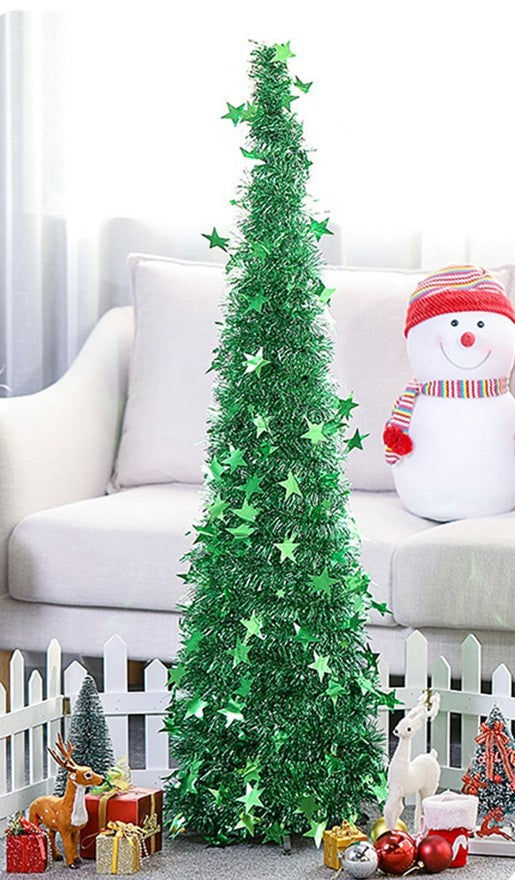 Collapsible Tinsel Christmas Tree With Stand 1.2m Or 1.5m