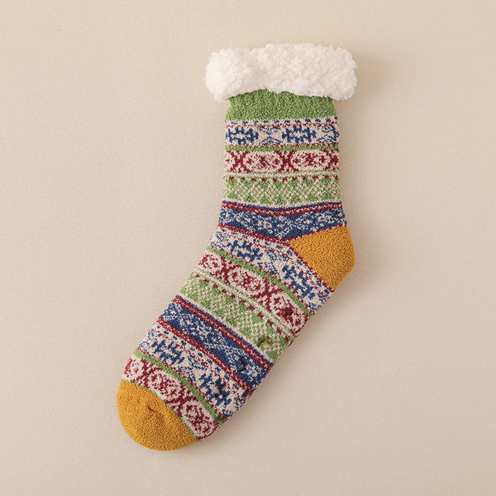 Cosycombe Nordic Pattern Lounge Socks with Grip Sole
