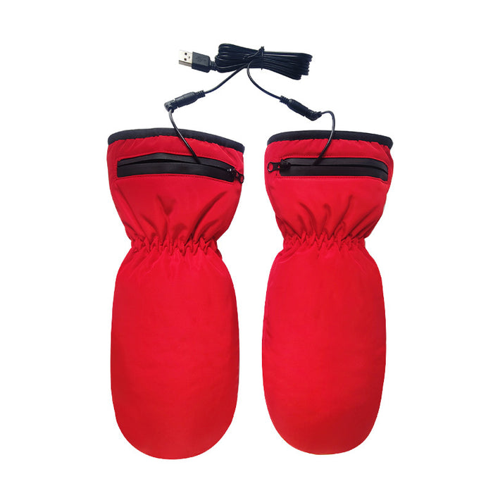 Cosycombe USB Heated Mittens, Windproof with Zip Pocket