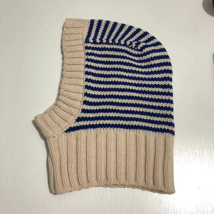 Cosycombe Striped Knitted Balaclava Hood for Head and Neck