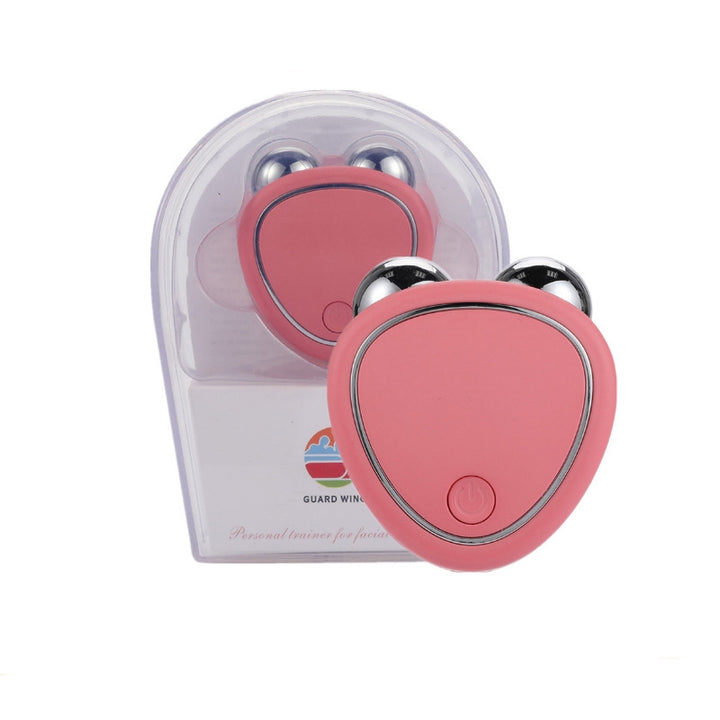 Handheld double roller facial massager