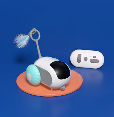 Remote control car cat toy with feather