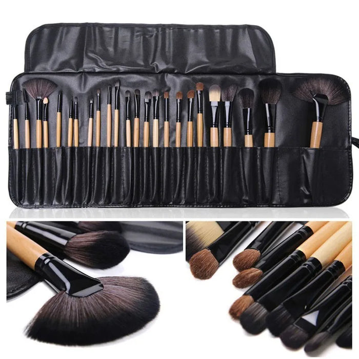 Cosycombe 24-piece makeup brush set with roll-up pouch